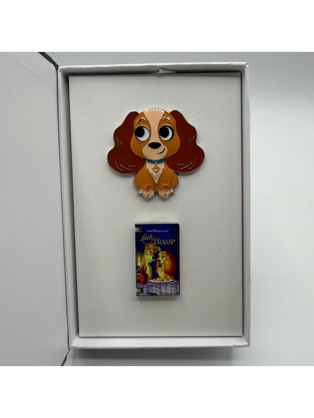 Disney Pin - Lady and the Tramp - VHS Two Pin Set with Collectors Box